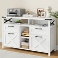 Farmhouse Filing Cabinet with Adjustable Shelf for Home Office Lateral File Cabinets 4 Drawers with Open Storage Shelf Filing Organization Storage Cabinets for Hanging Files Letter/A4.(White)