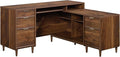 Sauder Clifford Place L-Desk L: 59.06 x W: 53.54 x H: 30.2 in Grand Walnut finish