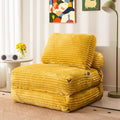 Folding Sofa Bed Convertible Sleeper Chair with Pillow Foldable Mattress Lounge Chair for Living Room Bedroom Portable Guest Bed Yellow