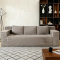 Boneless Couches for Living Room 71 Modern 3 Seater Sofa with Deep Seat Comfy Cloud Sofa with Corduroy Fabric No Assembly Couch Couches for Bedroom Dorm Apartment (Camel)