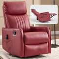 Slim Swivel Rocking Chair Recliner with PocketsLazy Boy Recliners for for AdultsSmall Recliner Chair for Small Spaces Manual Reclining Chair for Living Room Bedroom (Wine Red)