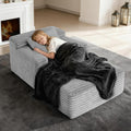 45'' Chaise Lounge Chair Indoor Corduroy Upholstered Boneless Sofa Bed Deep Seat Sleeper Couch Reading Chairs Small Comfy Cloud Sofas Couches for Living Room Bedroom Movie Room (LightGray)