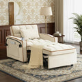 Convertible Sleeper Chair Chairs Bed Sleepers for Adults Pull Out Chair Sleeper with Bracket and Cup Holder 3 in 1 Sofa Bed Chairs for Small Spaces Living Room White