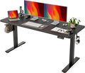 TIQLAB 63 x 24 Inch Electric Standing Desk Sit to Stand Up Work Home Office Table for Study Writing and Games Splice Board Black