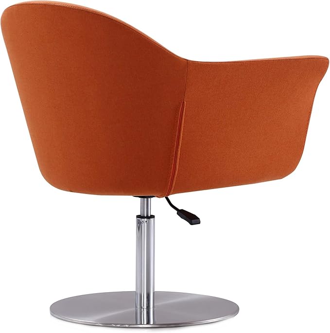 Manhattan Comfort Voyager Adjustable Swivel Accent Chair Set of 2 with 360° Turn Mid-Century Modern Design Woven Upholstery and Removable Cushion Ideal for Living Room or Home Office Orange