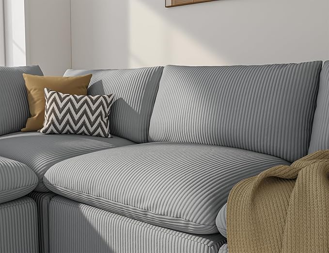 106“ Cloud Sectional Couches Sofa for Living Room Modern 4 Seats Couch Convertible L Shape Sofa No Assembly Needed