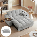 65'' Convertible Sleeper Sofa Bed with Adjustable Backrest Chaise Lounge Side Table &amp USB/Type-C Ports – Stylish &amp Functional Addition to Any Living Room (Fashion Light Grey)