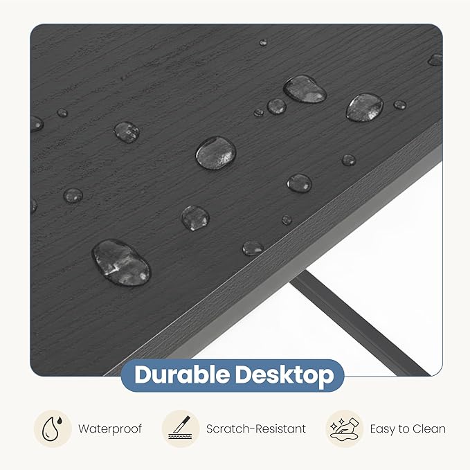 DUMOS L Shaped Desk 47 Inch Computer Desk Gaming Furniture Corner Desks Home Office PC Table with Reversible Storage Shelves for Writing Working Study Bedroom Dorm Black