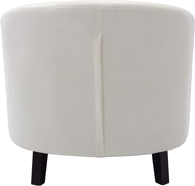 PU Leather Tufted Barrel ChairTub Chair for Living Room Bedroom Club Chairs