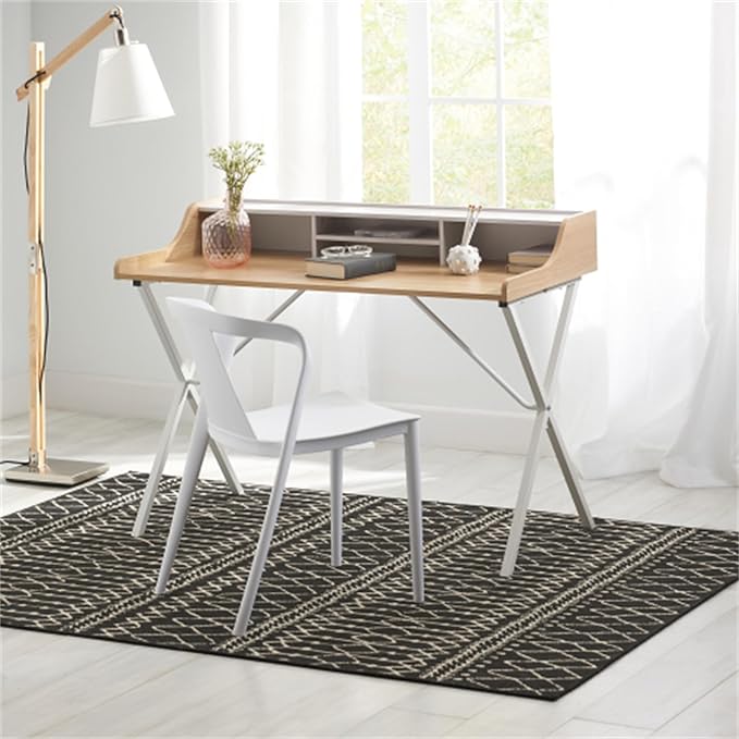 VERYKE DeskComputer Desk with HutchComputer Table with Cross DesignHome Office DeskModern Office Desks for HomeStudy Table for BedroomWhite+Oak