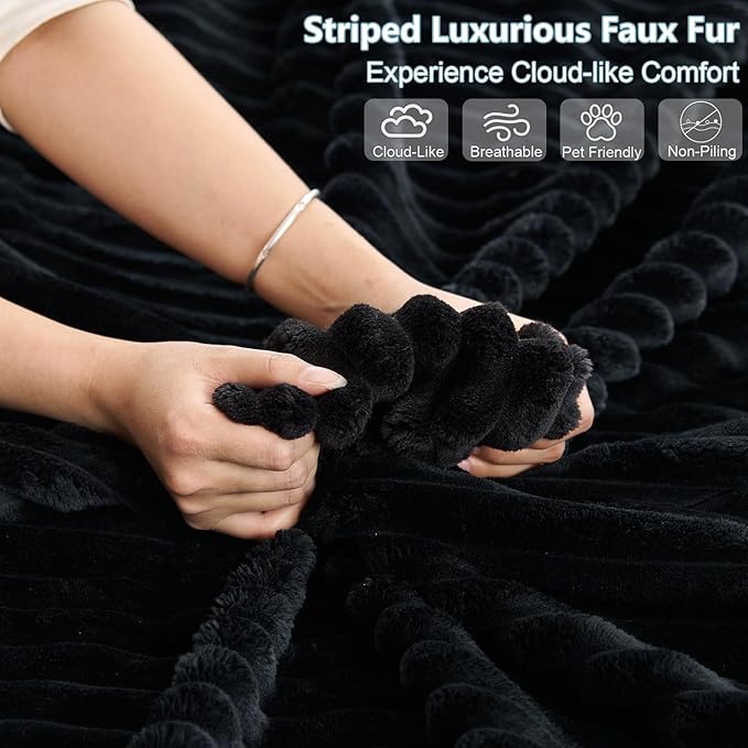 Modern Corduroy Loveseat Sofa2-Seater Cloud Couch with Memory Foam and Furry PillowsDeep Seat Small Sofa with Wide ArmrestsNo Assembly Couch in a Box for BedroomSmall Space (Black63in)