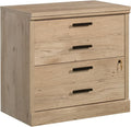 2 Drawer Small Lateral File Cabinet with Lock - Under Desk Locking Drawers Storage Cabinet Organizer for HomeOffice Engineered Wood Filing CabinetsBrown