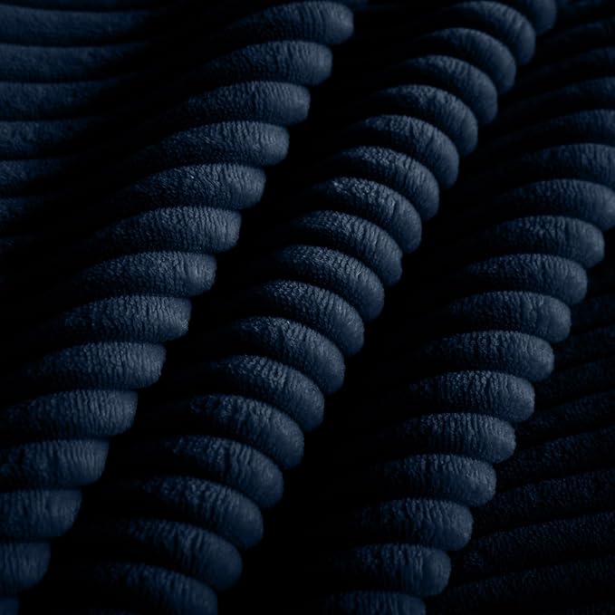 Corduroy Square Storage Ottoman with Removable Cushions 36.6 Inch Corduroy Fabric Cloud Ottoman Footrest for Modular Sofa Living Room Furniture Easy Assembly Blue