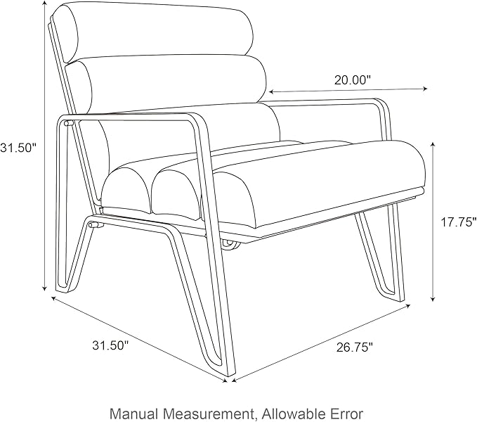 Glitzhome Accent Chairs Set of 2 Mid-Century Reading Armchair for Living Room Metal Frame with V-Leg Design &amp Soft Cushion 2 PCS