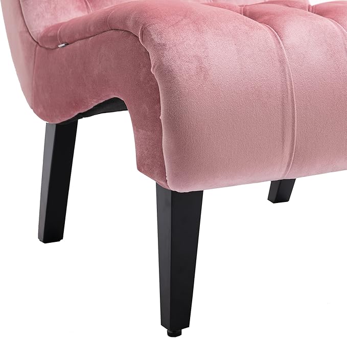 Accent Chair Comfort for Living RoomLoungeBedroomOffice DecorativeVelvet Tufted ArmchairUpholstered Barrel Chair Square Bedroom Chair PerfectAccent Living Room Chair/Leisure Chair (Pink)
