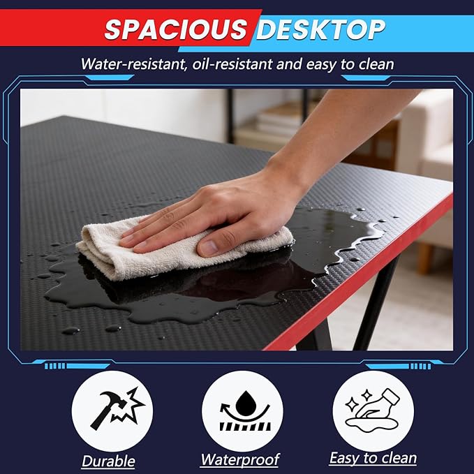 FDW L Shaped 51 Inch Gaming DeskCorner Computer DeskPC Gaming DeskWriting Workstation with Large Monitor Stand for Home OfficeDark Black