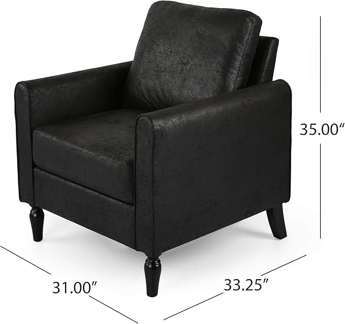 Christopher Knight Home Bunny Contemporary Club Chair with Plush Microfiber Cushions Slate Black