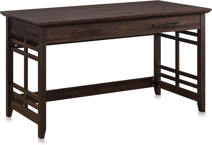 BELLEZE Modern Simple Home Office Computer Laptop Writing Desk Wood Study Table Workstation with Drawers - 55 Inch - Norrell (Espresso)