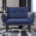 49 Mini Couch with Mattress Included Small Loveseat Sofa Chair for Small Space Oversized Accent Chair and a Half Metal Frame (Blue)