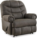 Signature Design by Ashley Camera Time Classic Tufted Faux Leather Zero Wall Recliner Gray