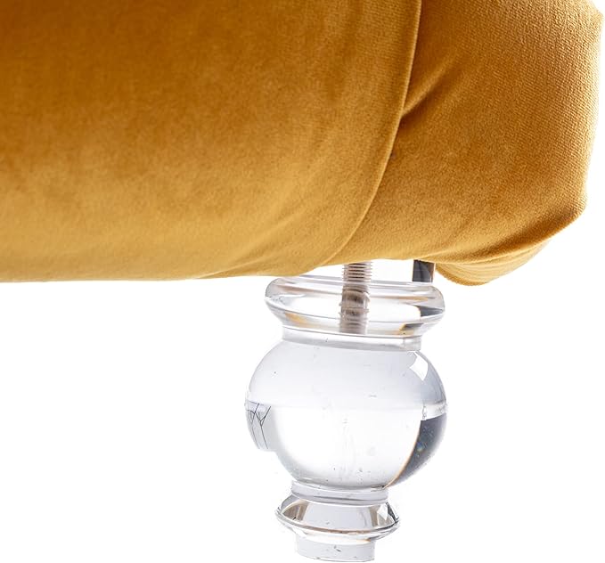 Leisure Velvet Concubine Sofa Accent Sofa Chaise Reclining Lounger Barrel Sofa with Acrylic Feet (Mustard) sofa Chaises Longues