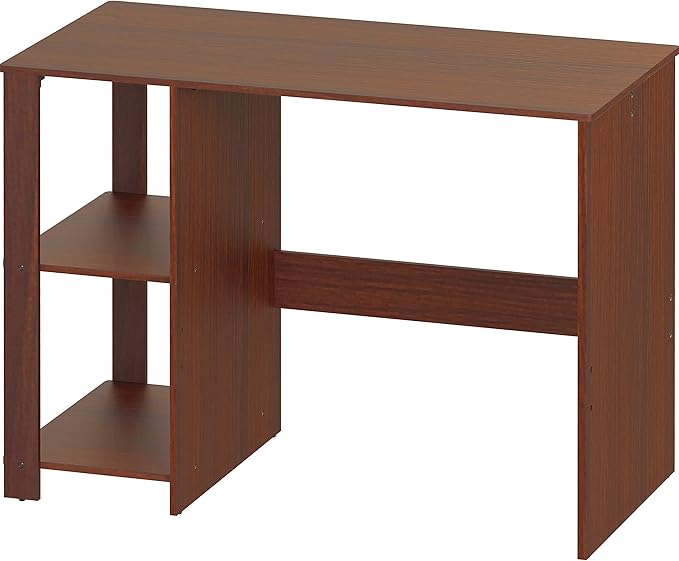 SHW 38-Inch Home Office Computer Desk with Shelves Cherry