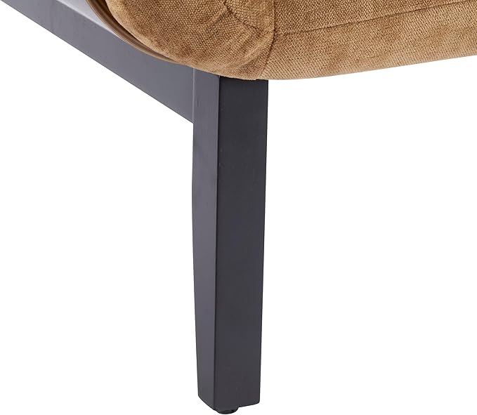 Christopher Knight Home Audrey Modern Upholstered Accent Chair Low Profile Lounge Chair Inddor Wooden Comfy Reading Chair Soft Seating Single Lounge Sofa Tan Brown