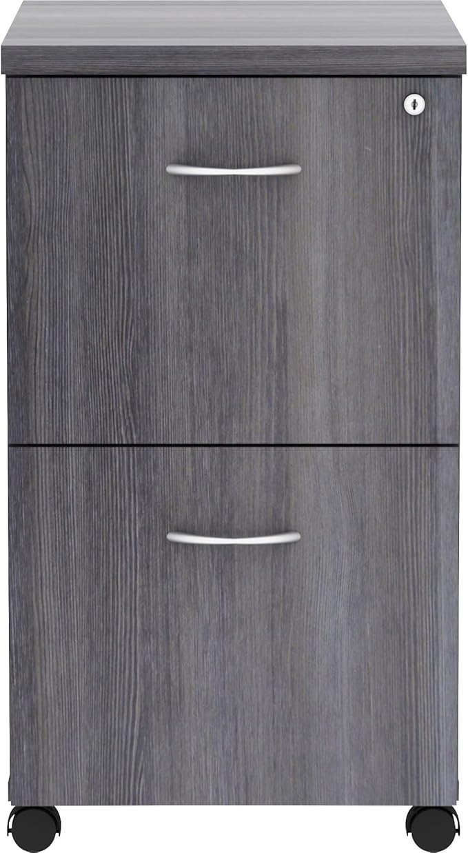 Lorell Weathered Charcoal Laminate Desking Pedestal - 2-Drawer