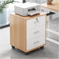 Filing Cabinet 3 Drawer Wood File Cabinet Mobile Filing Storage Organizer Cabinet with Wheel Lockable Casters Multifunction Printer Stand 14.1D X 15.7W X 19.6H Storage Cabinet ( Color : Log colo
