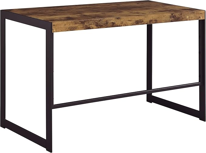 Coaster Home Furnishings – Estrella – Engineered Wood – 47-Inch Writing Desk with Farmhouse Style Gunmetal Legs and Spacious Top – Home Office &amp Living Room – Rustic Nutmeg - 800655
