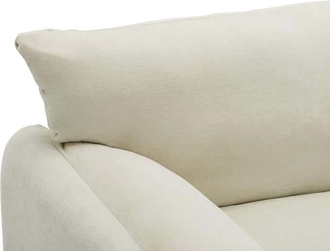 Modern Velvet Fabric Chenille Oversized Single Sofa 38.6’’ W Living Room Accent Armchair Lounge Chair for Living Room Bedroom Meeting Room Hotel Lobby (Cream)