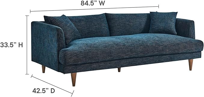 Modway EEI-6405-HEA Zoya Down Filled Overstuffed Sofa Navy Fabric