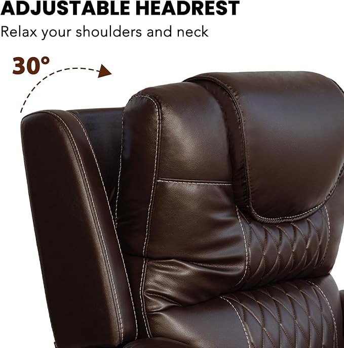 EONIX Triple Motor Lay Flat Power Lift Recliner Chair for Elderly with Massage 400lbs Electirc Lift Chair for Living Room Independent Adjustable Backrest Headrest Extended Footrest Dark Brown