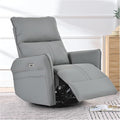 cinkehome Power Swivel Rocker Recliner with USB Overstuffed Electric Reclining Chair Faux Leather Rocker Recliner for Nursery Living Room