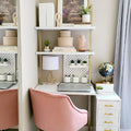 3-Shelf Industrial Wall Mount Ladder Desk Small Computer or Writing Desk Gold and White for Homes Office School Small Spaces (30x20x73)