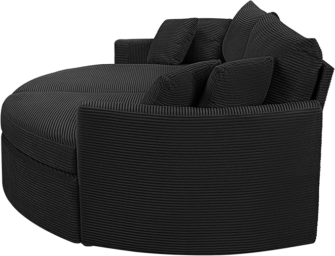 JUSTONE 102.3 Oversized Double Chaise Lounge Sofa Bed Convertible Loveseat with Deep Seat &amp USB Ports Modern Upholstered Couch for Living Room Black