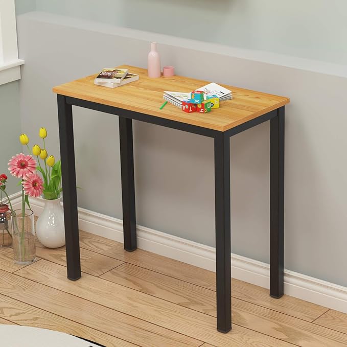 SogesGame Small Computer Desk 31.5 inches Small Office Desk Computer Table Study Writing Desk Workstation for Home Office Teak Black