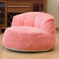 N&ampV Large Crescent Bean Bag Chair Adult Size Bean Bag Sack Foam Filling Soft Premium Corduroy Bean Bag for Living Room Bedroom Dorm and Office (Salmon)