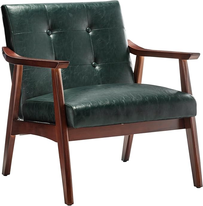 Convenience Concepts Take a Seat Natalie Accent Chair 28.5 L x 27.5 W x 31 H Hunter Green Faux Leather/Espresso