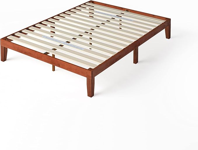 Zinus Wen Wood Platform Bed Frame/Solid Wood Foundation/Wood Slat Support/No Box Spring Needed/Easy Assembly Queen