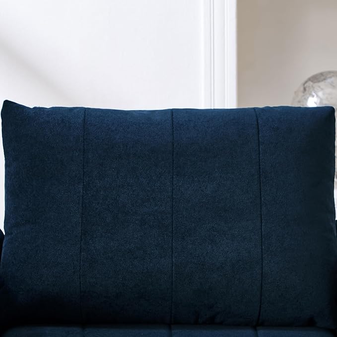 Ball &amp Cast Convertible Pull-Out Sleeper Sofa BedChenille Upholstered Pull Out Couch Chair3 in 1 Single Sofa Chair W/Storage Basket and Side PocketRecliner Chaise Lounge for Living RoomBlue31