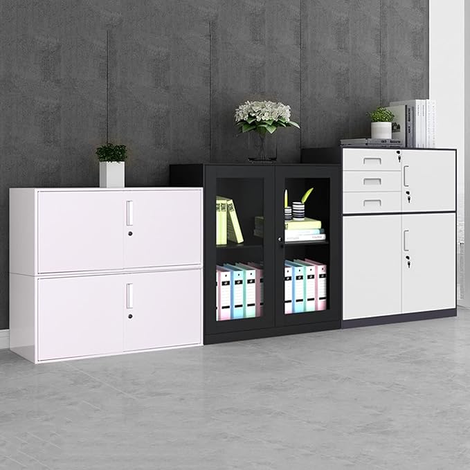 HASMI Filing Cabinet Metal Cabinet File Cabinet Low Cabinet Office Data File Activity Storage Three Drawer Cabinet with Lock Cabinet Storage Cabinet (Size : 2) yuqing2022