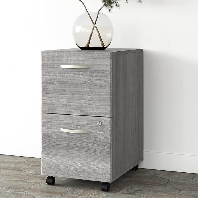Bush Business Furniture Studio A 2 Drawer Mobile File Cabinet in Platinum Gray - Assembled