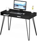 SHW Home Office Computer Hairpin Leg Desk with Drawer Black