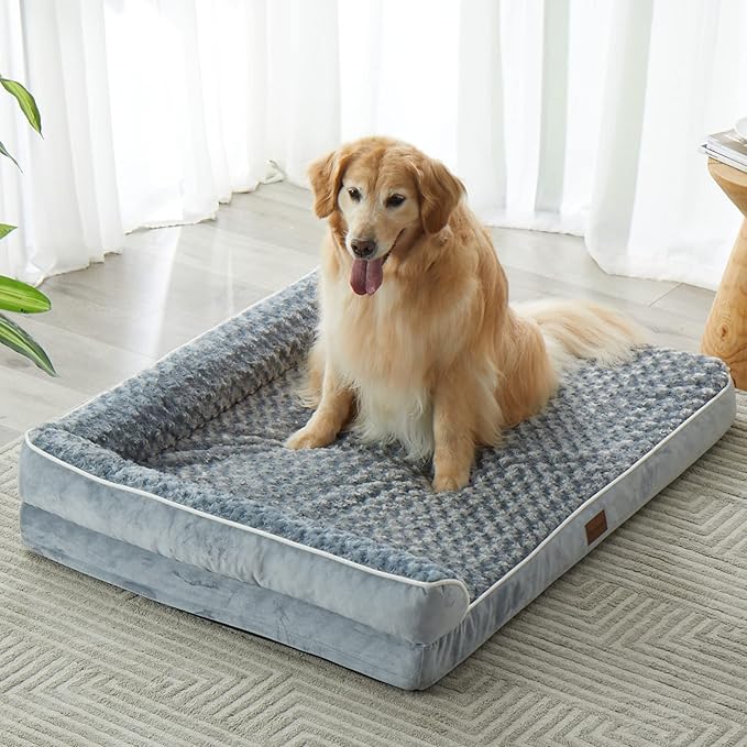 BFPETHOME Orthopedic Dog Bed for Large Dogs-Big Waterproof Sofa Dog Bed with Removable Washable Cover Washable Pet Bed with Waterproof Lining and Nonskid BottomPet Bed for Large Dogs (Pack of 2)