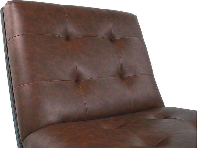 Signature Design by Ashley Sidewinder Mid-Century Modern Faux Leather Accent Chair Brown