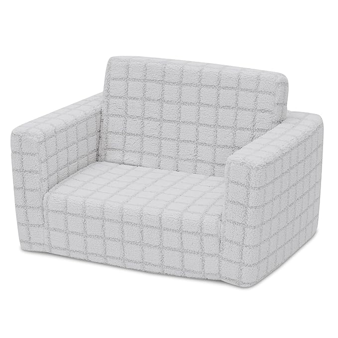 Delta Children Checkered Cozee Flip-Out Chair Grey