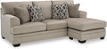 Signature Design by Ashley Stonemeade Casual Right-Arm Facing Sofa Chaise with 4 Toss Pillows Light Brown
