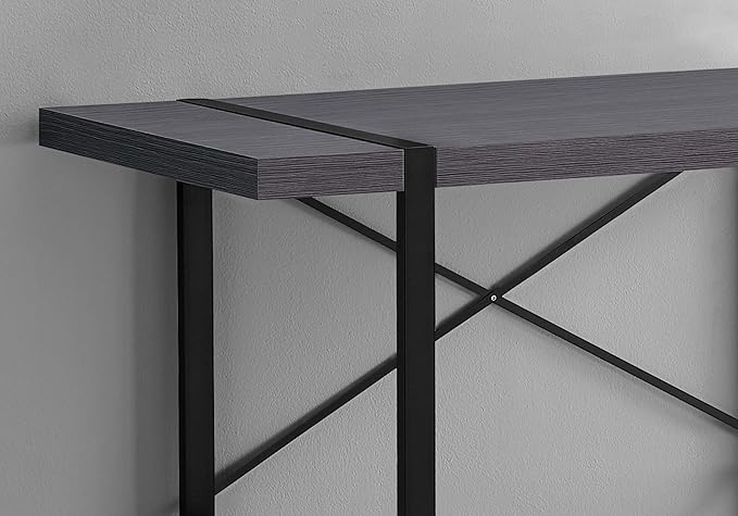 Computer Desk Home Office Laptop 48 l Work Grey Laminate Black Metal Contemporary Modern