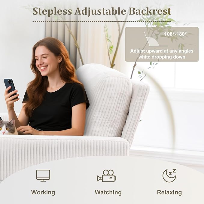 3 in 1 Folding Convertible Sleeper Sofa Bed Pull Out Couch with Side Pockets USB Port Side Table Single Sofa Bed with Adjustable Backrest for Living Room Bedroom 66 Beige 1 SEAT